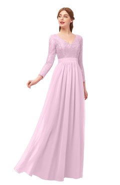ColsBM Cyan Fairy Tale Bridesmaid Dresses Sexy A-line Long Sleeve V-neck Backless Floor Length