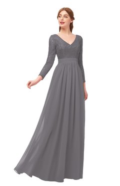 ColsBM Cyan Storm Front Bridesmaid Dresses Sexy A-line Long Sleeve V-neck Backless Floor Length