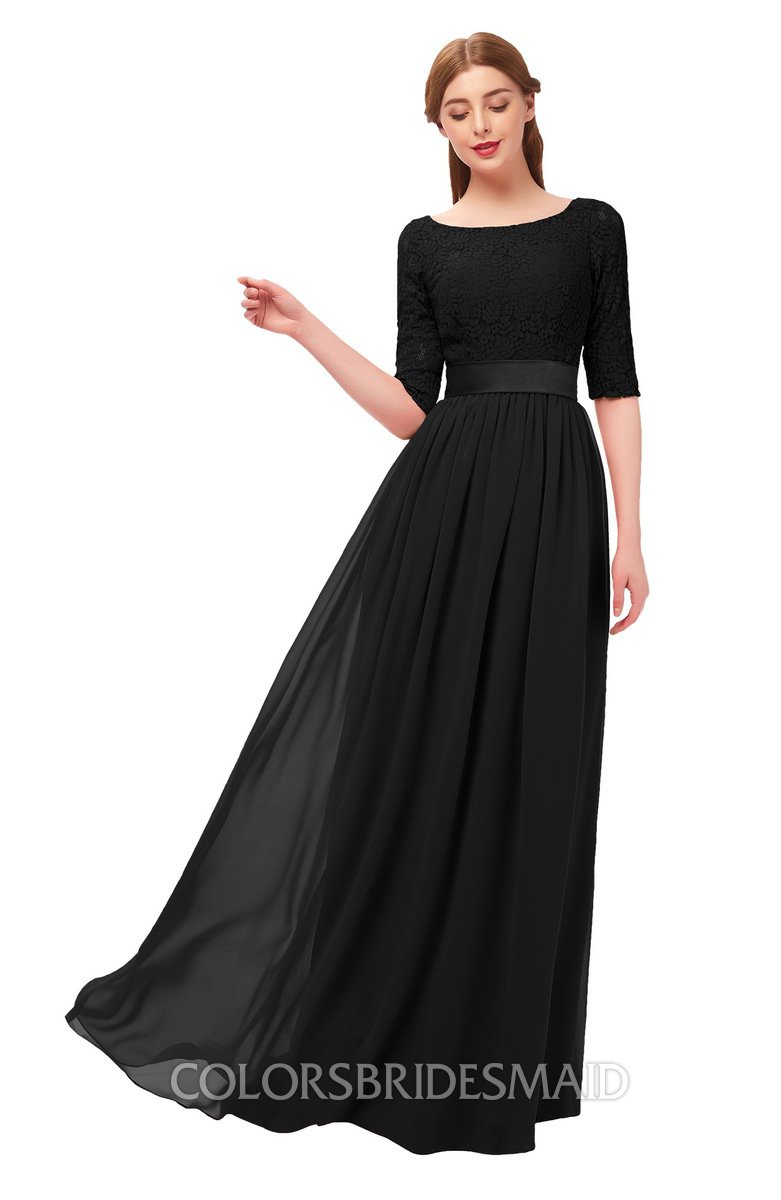 Black Bridesmaid Dresses With Sleeves ...
