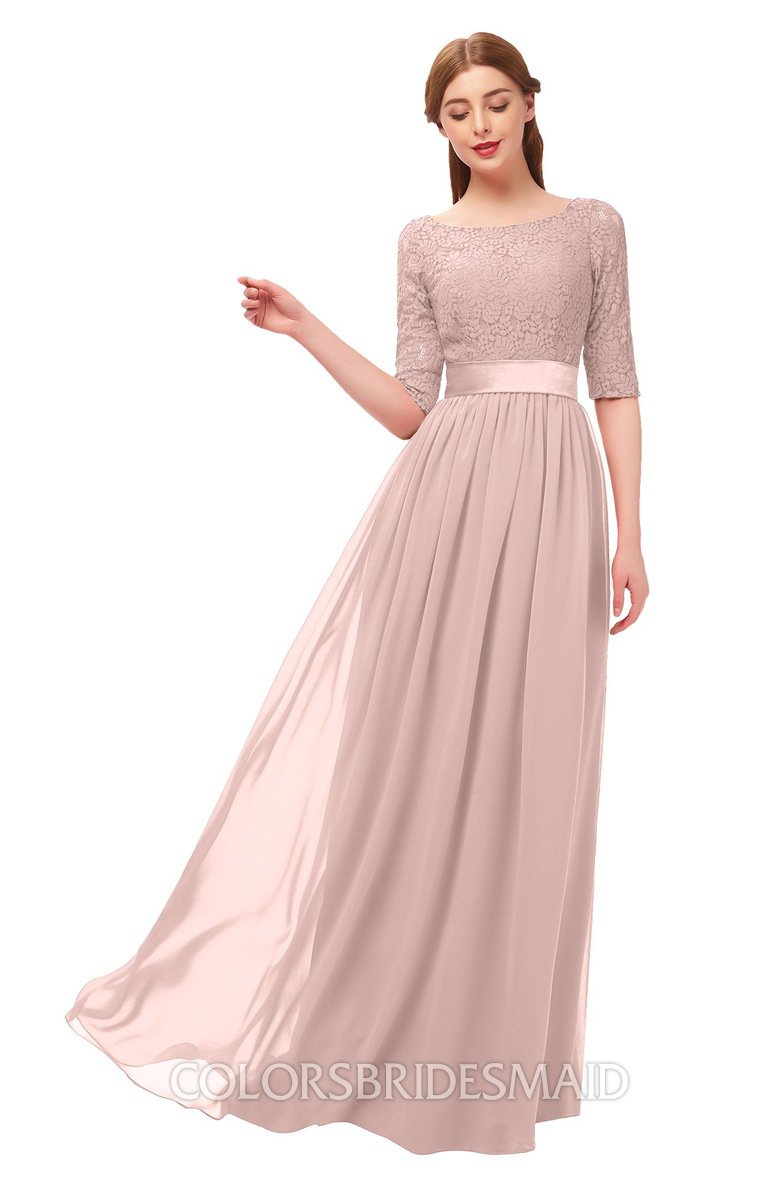 modest dusty rose bridesmaid dresses