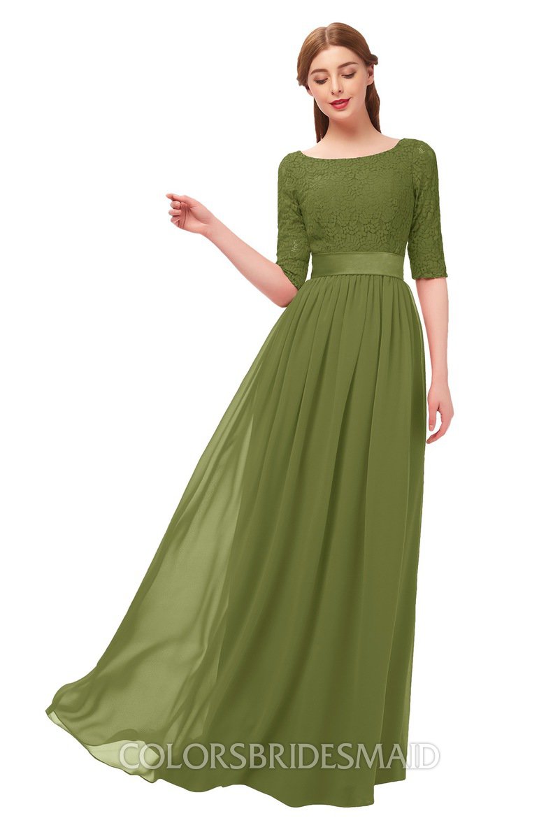 olive green gown