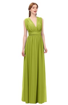 ColsBM Freya Green Oasis Bridesmaid Dresses Floor Length V-neck A-line Sleeveless Sexy Zip up