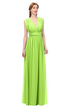 ColsBM Freya Sharp Green Bridesmaid Dresses Floor Length V-neck A-line Sleeveless Sexy Zip up