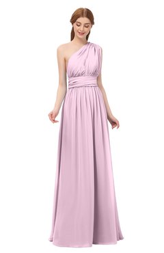 ColsBM Avery Baby Pink Bridesmaid Dresses One Shoulder Ruching Glamorous Floor Length A-line Backless