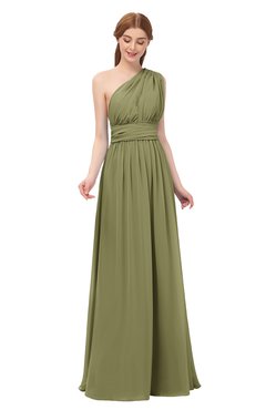 ColsBM Avery Cedar Bridesmaid Dresses One Shoulder Ruching Glamorous Floor Length A-line Backless