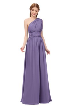 ColsBM Avery Chalk Violet Bridesmaid Dresses One Shoulder Ruching Glamorous Floor Length A-line Backless