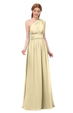 ColsBM Avery Cornhusk Bridesmaid Dresses One Shoulder Ruching Glamorous Floor Length A-line Backless