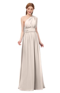 ColsBM Avery Cream Pink Bridesmaid Dresses One Shoulder Ruching Glamorous Floor Length A-line Backless