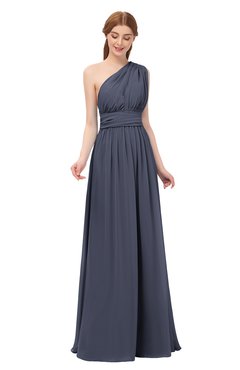 ColsBM Avery Nightshadow Blue Bridesmaid Dresses One Shoulder Ruching Glamorous Floor Length A-line Backless