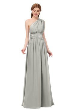 ColsBM Avery Platinum Bridesmaid Dresses One Shoulder Ruching Glamorous Floor Length A-line Backless
