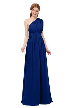ColsBM Avery Sodalite Blue Bridesmaid Dresses One Shoulder Ruching Glamorous Floor Length A-line Backless
