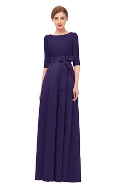 ColsBM Aisha Mulberry Purple Bridesmaid Dresses Sash A-line Floor Length Mature Sabrina Zipper