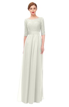 ColsBM Lola Ivory Bridesmaid Dresses Zip up Boat A-line Half Length Sleeve Modest Lace