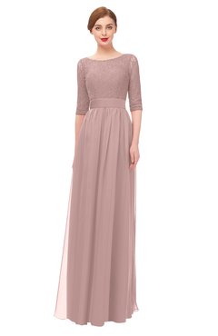 ColsBM Lola Nectar Pink Bridesmaid Dresses Zip up Boat A-line Half Length Sleeve Modest Lace