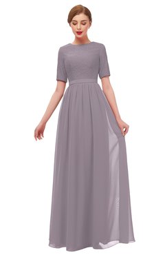 ColsBM Ansley Cameo Bridesmaid Dresses Modest Lace Jewel A-line Elbow Length Sleeve Zip up