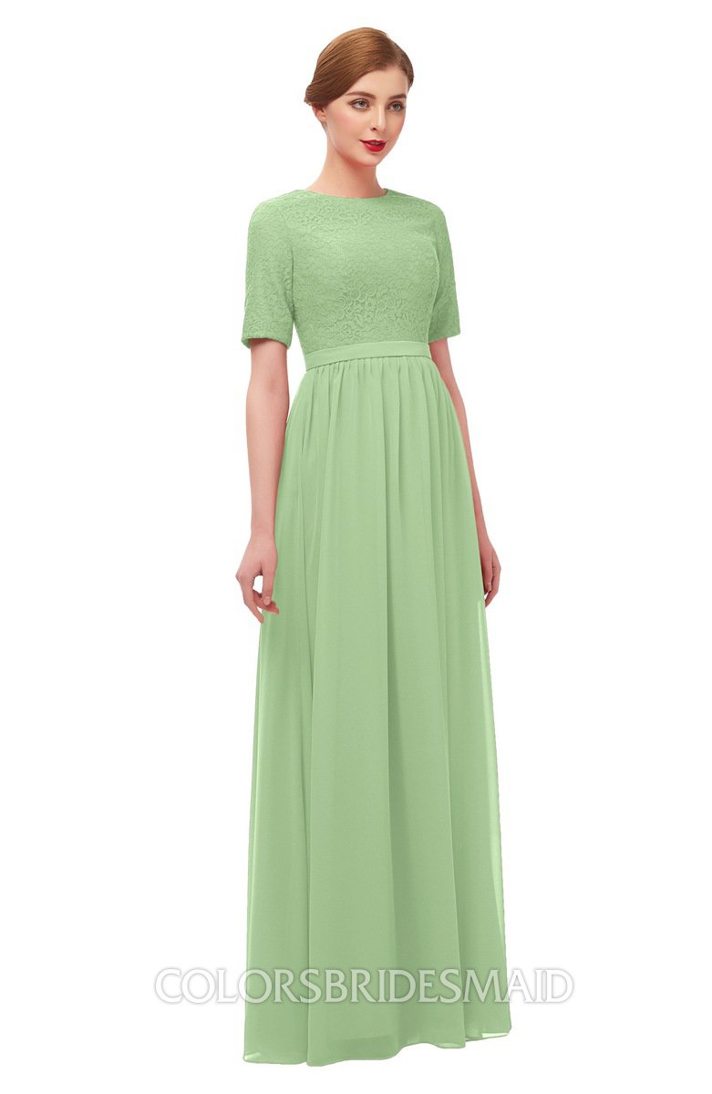 modest sage green dress