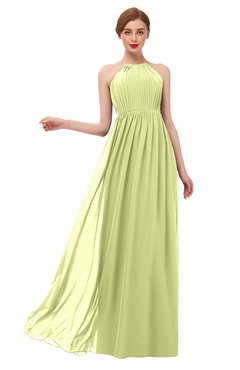 ColsBM Peyton Lime Sherbet Bridesmaid Dresses Pleated Halter Sleeveless Half Backless A-line Glamorous