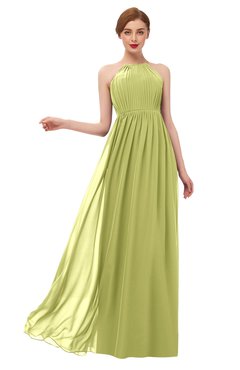 ColsBM Peyton Linden Green Bridesmaid Dresses Pleated Halter Sleeveless Half Backless A-line Glamorous