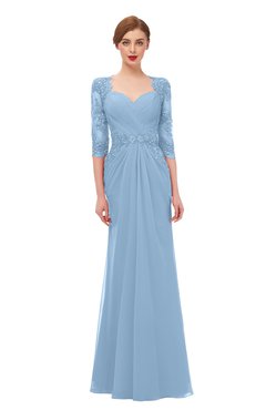 ColsBM Bronte Dusty Blue Bridesmaid Dresses Elbow Length Sleeve Pleated Mermaid Zipper Floor Length Glamorous
