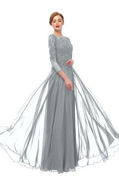 ColsBM Dixie High-rise Bridesmaid Dresses Lace Zip up Mature Floor Length Bateau Three-fourths Length Sleeve