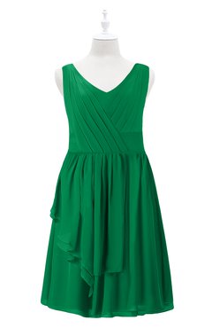 ColsBM Mariyah Green Plus Size Bridesmaid Dresses Romantic Sheath Tea Length Sleeveless Pick up V-neck