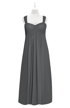 ColsBM Naya Grey Plus Size Bridesmaid Dresses A-line Floor Length Zipper Casual Sleeveless Ruching