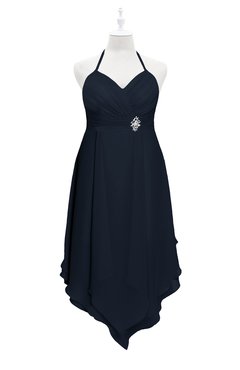 ColsBM Remi Navy Blue Plus Size Prom Dresses Ruching A-line Zipper Sexy Floor Length Sleeveless