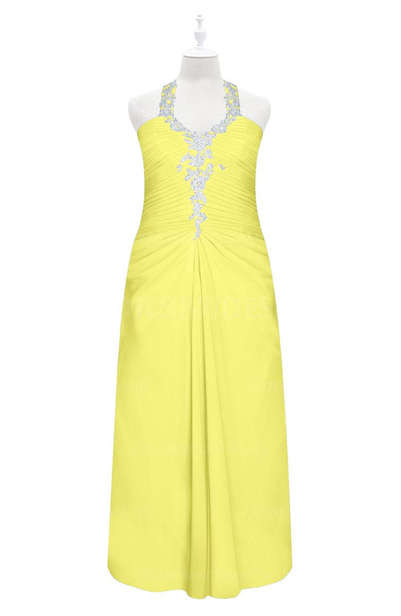 ColsBM Ruth Pale Yellow  Plus  Size  Bridesmaid  Dresses  