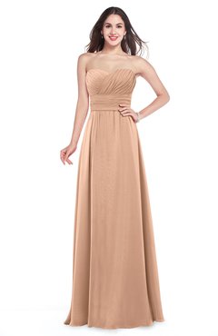 ColsBM Jadyn Almost Apricot Bridesmaid Dresses Zip up Classic Strapless Pleated A-line Floor Length