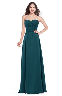 ColsBM Jadyn Blue Green Bridesmaid Dresses Zip up Classic Strapless Pleated A-line Floor Length