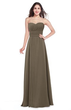 ColsBM Jadyn Carafe Brown Bridesmaid Dresses Zip up Classic Strapless Pleated A-line Floor Length