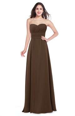 ColsBM Jadyn Chocolate Brown Bridesmaid Dresses Zip up Classic Strapless Pleated A-line Floor Length