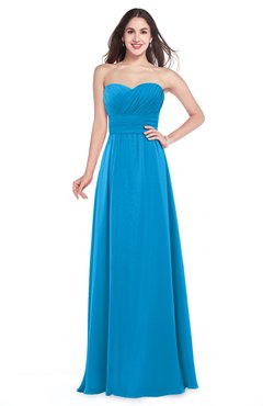 ColsBM Jadyn Cornflower Blue Bridesmaid Dresses Zip up Classic Strapless Pleated A-line Floor Length