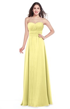 ColsBM Jadyn Daffodil Bridesmaid Dresses Zip up Classic Strapless Pleated A-line Floor Length
