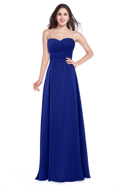 ColsBM Jadyn Electric Blue Bridesmaid Dresses Zip up Classic Strapless Pleated A-line Floor Length