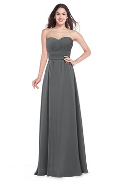 ColsBM Jadyn Grey Bridesmaid Dresses Zip up Classic Strapless Pleated A-line Floor Length