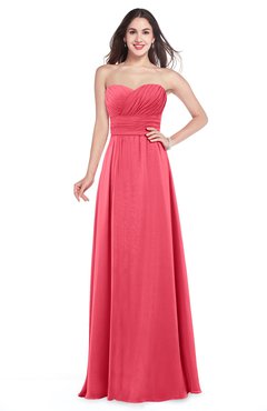 ColsBM Jadyn Guava Bridesmaid Dresses Zip up Classic Strapless Pleated A-line Floor Length