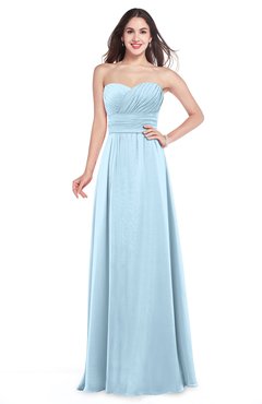 ColsBM Jadyn Ice Blue Bridesmaid Dresses Zip up Classic Strapless Pleated A-line Floor Length