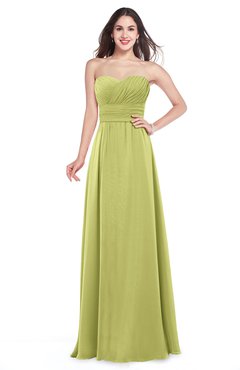 ColsBM Jadyn Linden Green Bridesmaid Dresses Zip up Classic Strapless Pleated A-line Floor Length