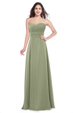 ColsBM Jadyn Moss Green Bridesmaid Dresses Zip up Classic Strapless Pleated A-line Floor Length