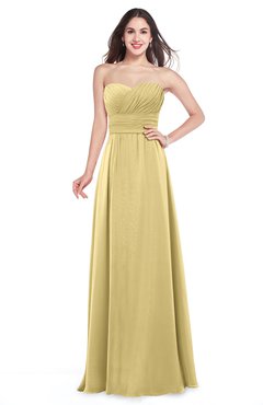 ColsBM Jadyn New Wheat Bridesmaid Dresses Zip up Classic Strapless Pleated A-line Floor Length