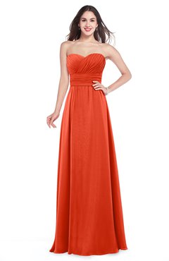 ColsBM Jadyn Persimmon Bridesmaid Dresses Zip up Classic Strapless Pleated A-line Floor Length