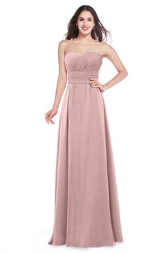 ColsBM Jadyn Silver Pink Bridesmaid Dresses Zip up Classic Strapless Pleated A-line Floor Length