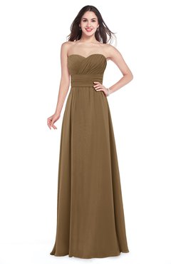 ColsBM Jadyn Truffle Bridesmaid Dresses Zip up Classic Strapless Pleated A-line Floor Length