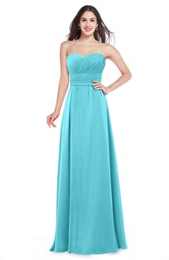 ColsBM Jadyn Turquoise Bridesmaid Dresses Zip up Classic Strapless Pleated A-line Floor Length