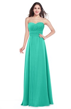 ColsBM Jadyn Viridian Green Bridesmaid Dresses Zip up Classic Strapless Pleated A-line Floor Length