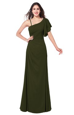 ColsBM Marisol Beech Bridesmaid Dresses Sheath Asymmetric Neckline Short Sleeve Glamorous Zipper Floor Length