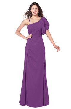 ColsBM Marisol Dahlia Bridesmaid Dresses Sheath Asymmetric Neckline Short Sleeve Glamorous Zipper Floor Length