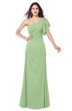 ColsBM Marisol Gleam Bridesmaid Dresses Sheath Asymmetric Neckline Short Sleeve Glamorous Zipper Floor Length