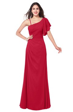 ColsBM Marisol Lollipop Bridesmaid Dresses Sheath Asymmetric Neckline Short Sleeve Glamorous Zipper Floor Length